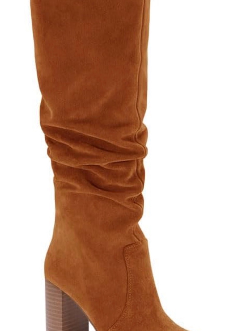 Womens Knee High Boots Chunky High Heel Square Toe Side, Size 9